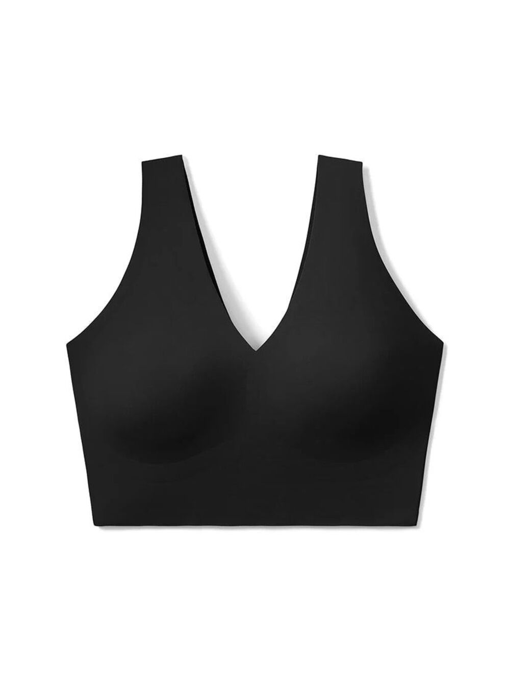 True & co v-neck bra wireless in black women's 2X NEW